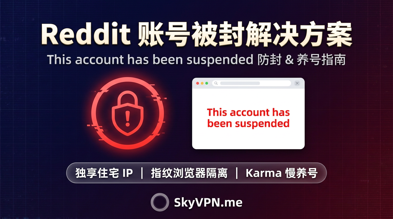 Reddit 运营账号被封：This account has been suspended 注册与养号防封号指南