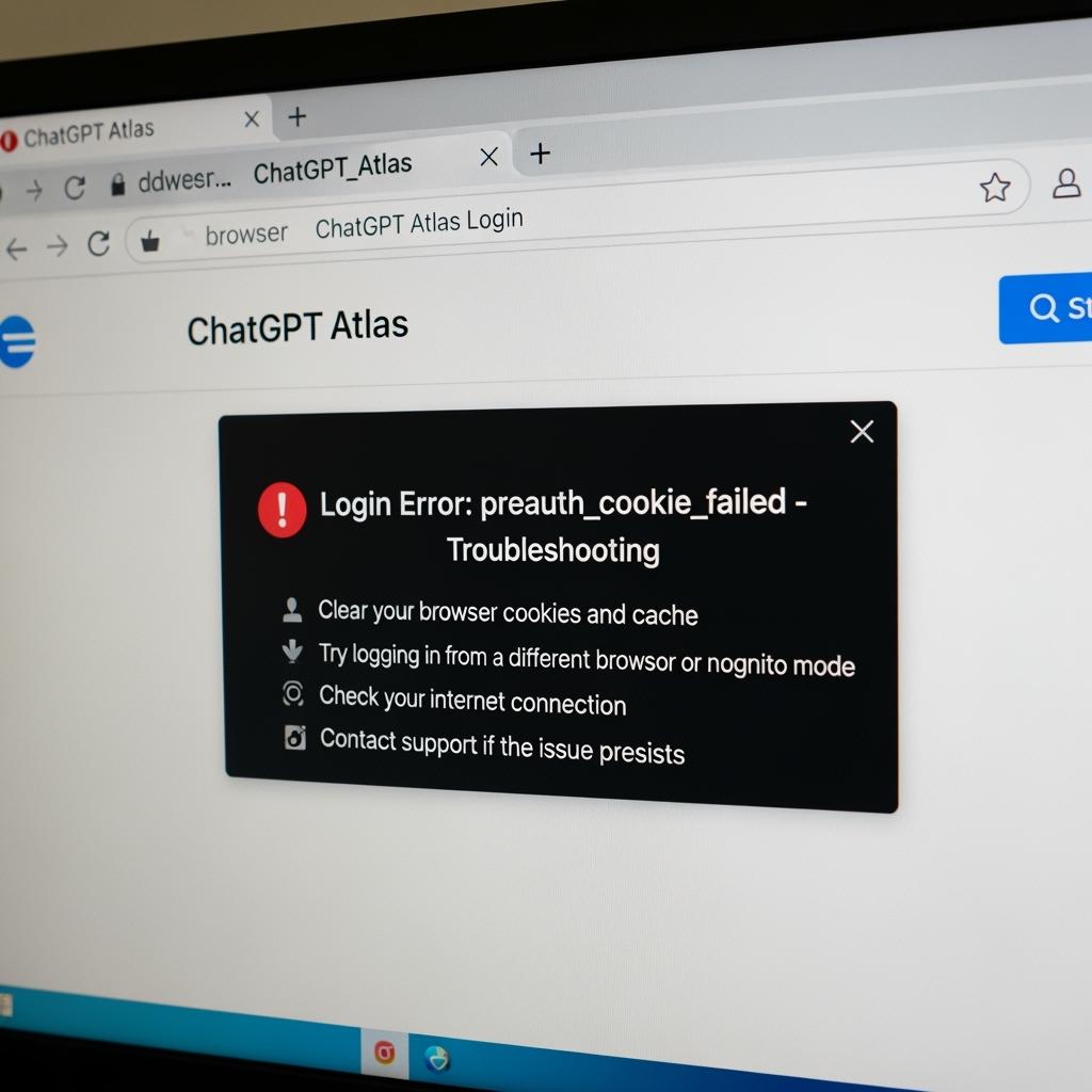 ChatGPT Atlas 浏览器登录报错 preauth_cookie_failed(409)完整解决方案