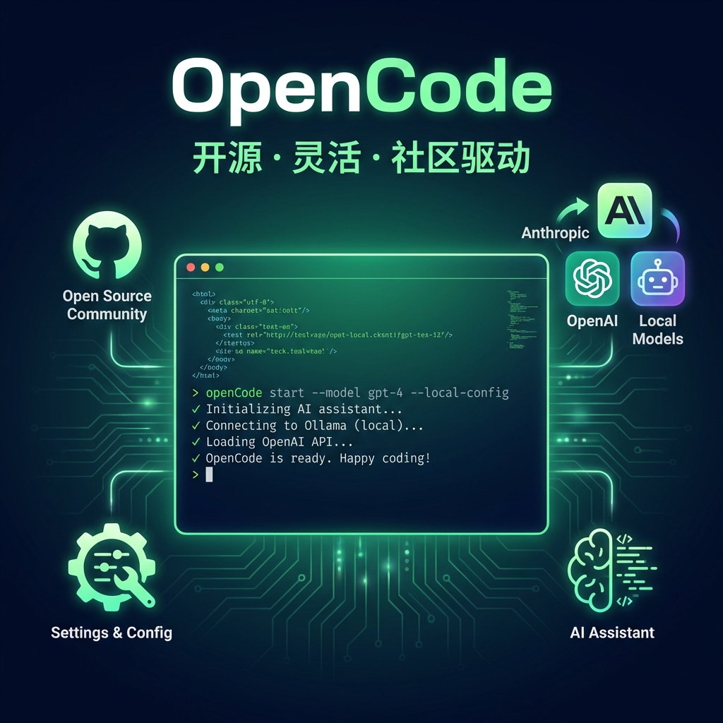 OpenCode - 开源 · 灵活 · 社区驱动
